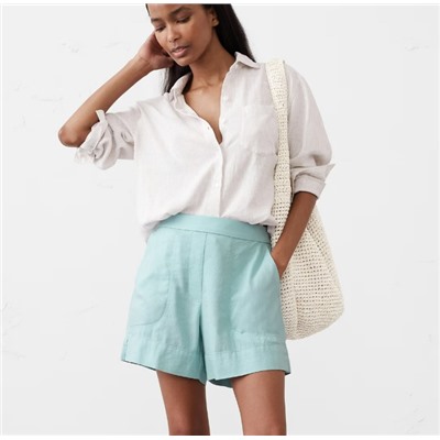 Linen-Blend Pull-On Short