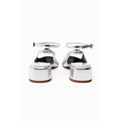 BLOCK HEEL BALLERINAS WITH ANKLE STRAP