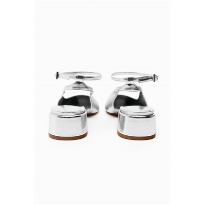 BLOCK HEEL BALLERINAS WITH ANKLE STRAP