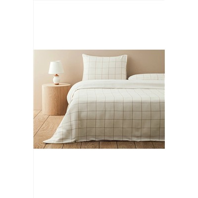 English Home Graph İpliği Boyalı Tek Kişilik Nevresim Takımı Bej 10040289