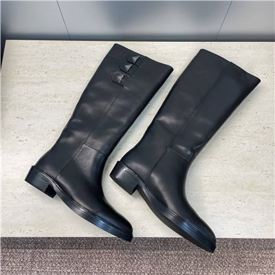 Женские широкие сапоги Prad*a длиной до колена
