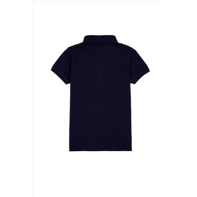 Kız Çocuk Lacivert Basic Polo Yaka Tişört