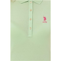Kadın Mint Basic Polo Yaka Tişört