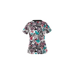 UA Swirling Flowers Granite Print Scrub Top