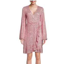 Bebe Wrap Sequin Mini Dress