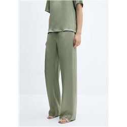 Pantalón satinado cintura elástica