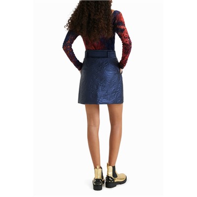 Minifalda slim relieve flores