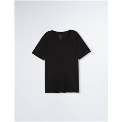 V-neck T-shirt, Men, Black
