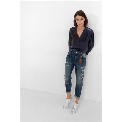 Pantalón vaquero Boyfriend roturas