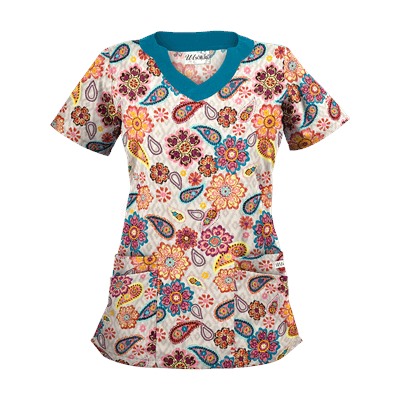 UA Flower Child Sand Print Scrub Top