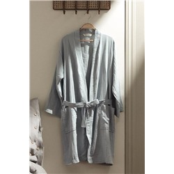 Zoe Müslin %100 Pamuk Bornoz - Gri