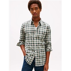 Slim Fit Plaid Print All-Day Shirt