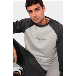 Sudadera polar Gris claro jaspeado y antracita jaspeado