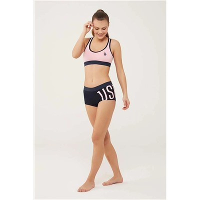 U.S. Polo Assn. 66269 Kadın Spor Büstiyer Şort Takım Pembe TYC00210199080