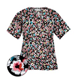 UA Passion Posies Black Print Scrub Top