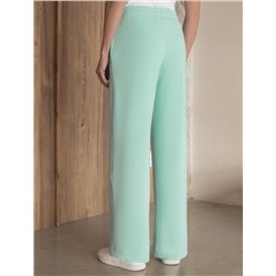 Прямые трикотажные брюки на резинке из футера двухнитки эластичные