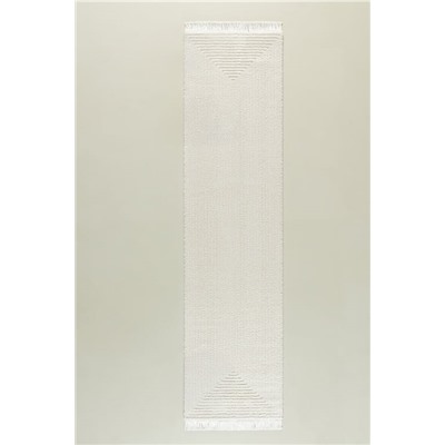 Diane Saçaklı Halı - Krem - 80x300 cm