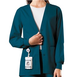 Cherokee Workwear Scrubs V-Neck Cardigan Warm-Up Jacket