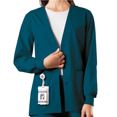 Cherokee Workwear Scrubs V-Neck Cardigan Warm-Up Jacket