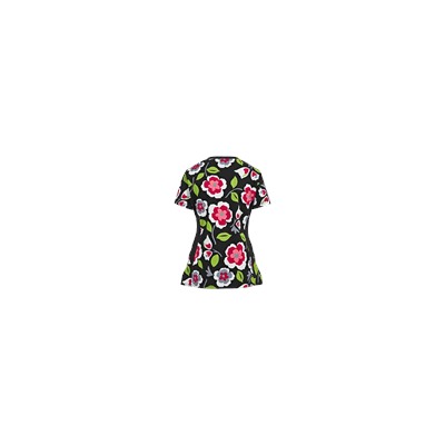 White Cross Scrubs Matisse Blooms Print Top