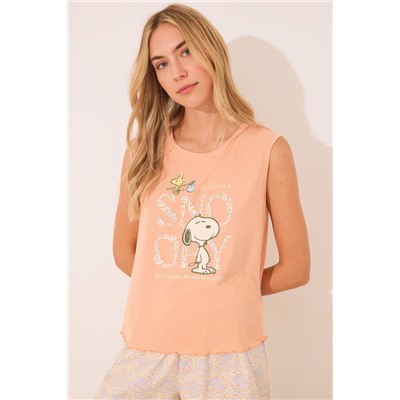 Pijama corto Snoopy naranja