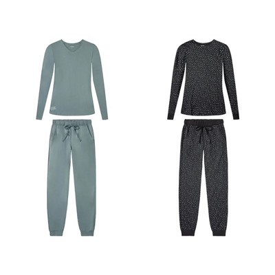 ESMARA® Damen Pyjama aus reiner Baumwolle