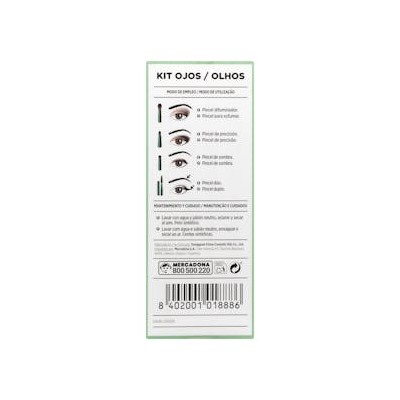 Kit verde de pinceles ojos Deliplus contiene pincel difuminador, pincel precisión, pincel sombra y pincel dúo