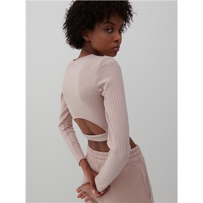 Oberteil aus Rippstrickjersey