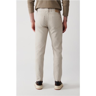 Taş Armürlü Esnek 5 Cepli Slim Fit Dar Kesim Kanvas Pantolon