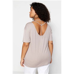 Vizon Yaka Detaylı Örme T-Shirt TBBSS22TS0877