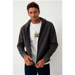 Sudadera reversible Azul marino y gris oscuro jaspeado