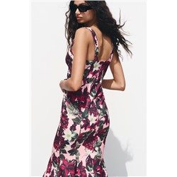 FLORAL GODET DRESS