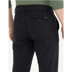 Siyah Slim Fit Kanvas Pantolon