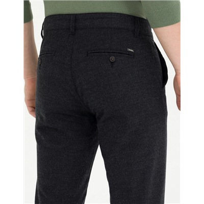 Siyah Slim Fit Kanvas Pantolon