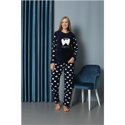 TAMPAP Kadın Kışlık Polar Pijama Takımı Peluş Desenli Takım Tampap 312358 4175282357