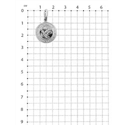 Подвеска из серебра родированная 925 пробы Мп-25 Р
