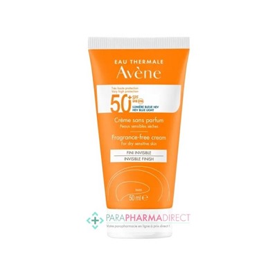 Avène Solaire SPF50+ Crème Sans Parfum Fini Invisible Très Haute Protection 50 ml