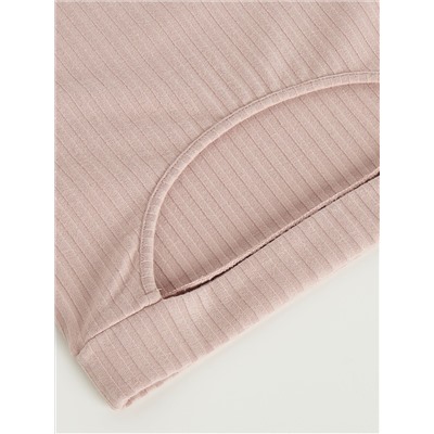 Oberteil aus Rippstrickjersey