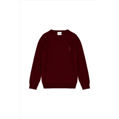 Erkek Çocuk Bordo Basic Kazak