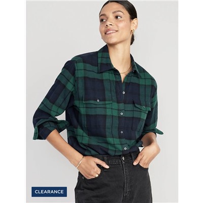 Loose Flannel Boyfriend Shirt