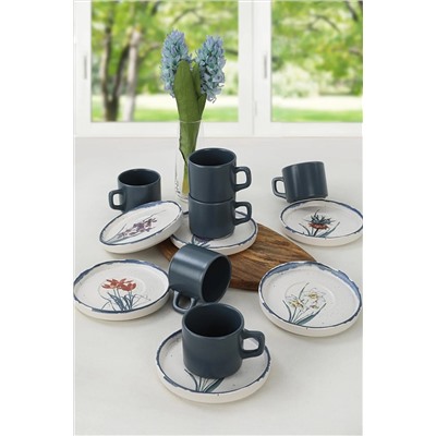 Keramika Stackable Çay Takımı Anadolu Çiçekleri 12 Parça 6 Kişilik TC038312F88XAD01M00MATCS00