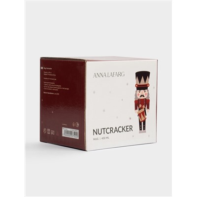 Кружка, 450 мл, фарфор F, бело-красная, Щелкунчик, Nutcracker