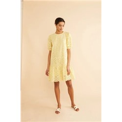 Albaray Kurzes, besticktes Kleid, Gelb