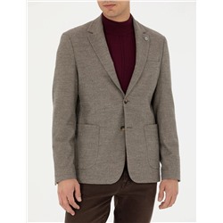 Bej Slim Fit Ceket