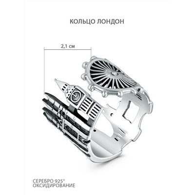Кольцо из чернёного серебра - Лондон 925 пробы RS1842