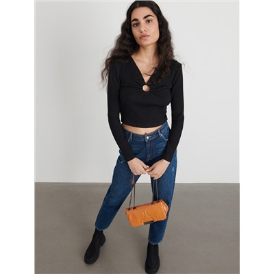 Bluse mit gesprenkelter Textur