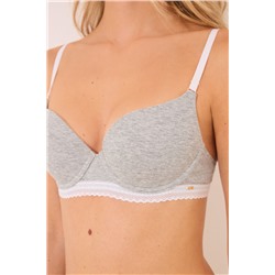 GORGEOUS Sujetador push up algodón relleno aro gris