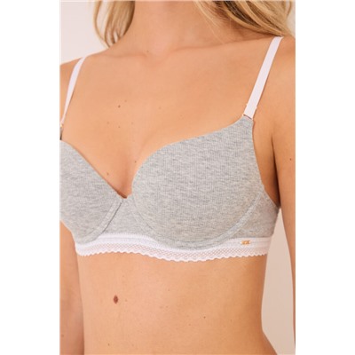 GORGEOUS Sujetador push up algodón relleno aro gris
