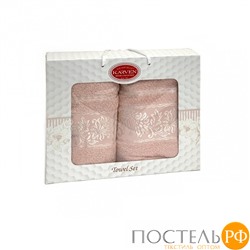 Набор полотенец Карвен "SUMBUL " махра 50*90/70*140 HS 1691 v4 пудровый