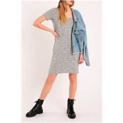 Vestido recto Gris jaspeado
